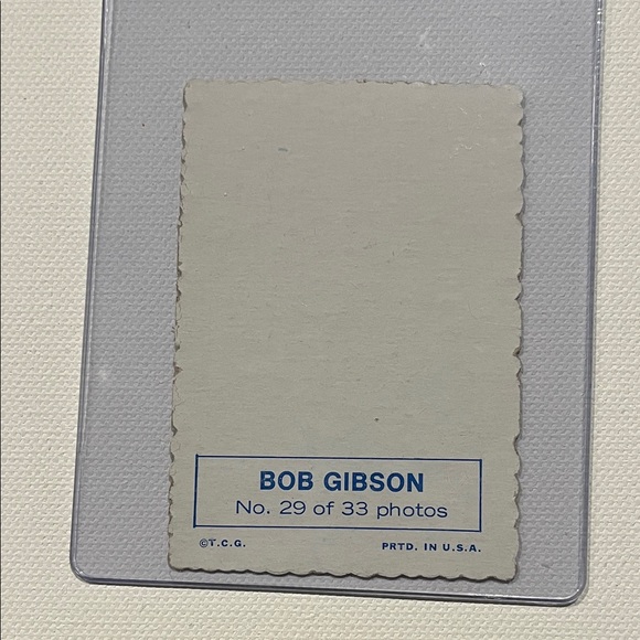 1969 Topps Deckle Bob Gibson #29 - Picture 2 of 2
